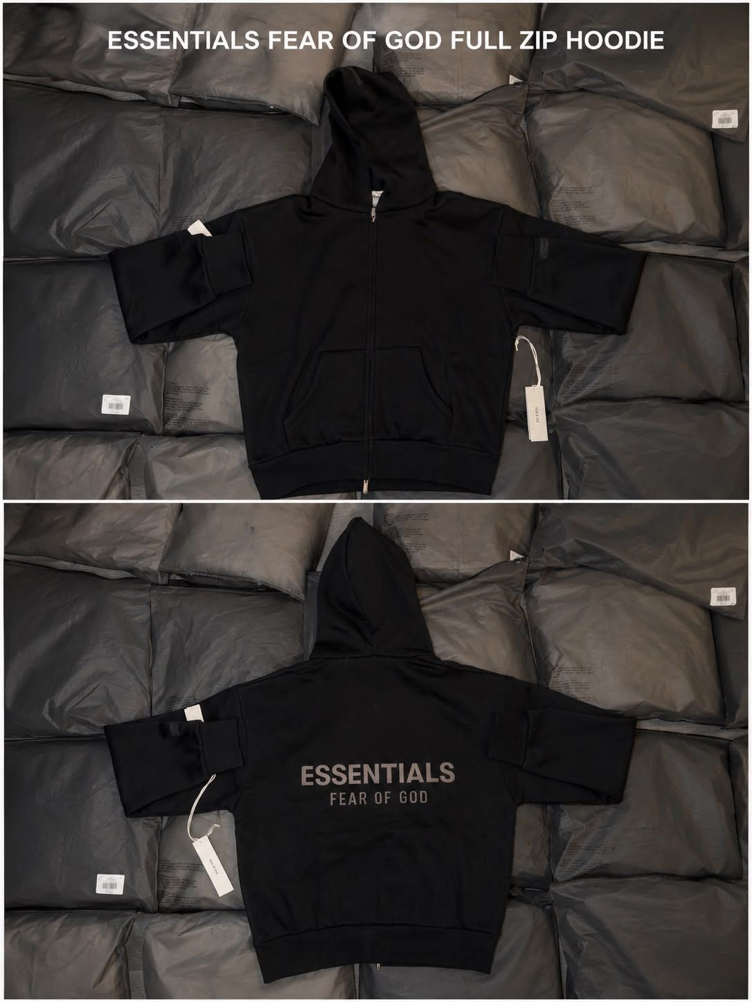Hoodie Essentials ZIP “JET BLACK”